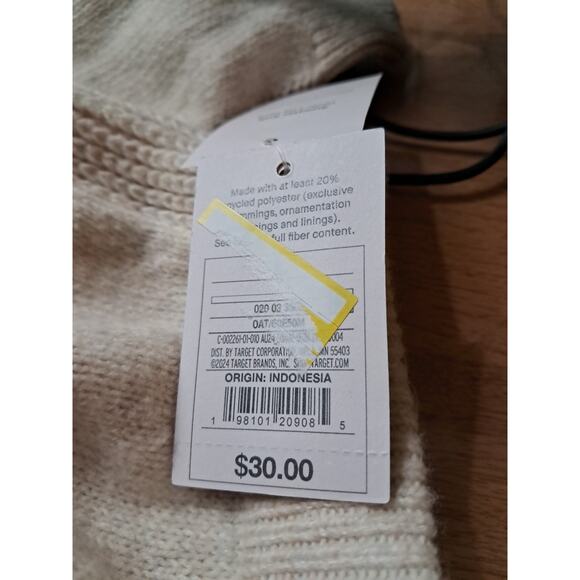 Auden Sweater Knit Wide Leg Pajama Set Cream Color Womens Size Large - Picture 8 of 12